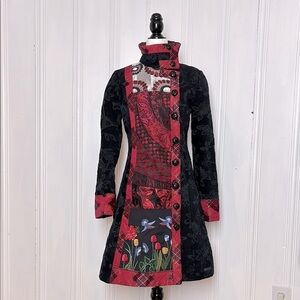 DESIGUAL Patchwork Embroidered Coat – Vibrant & Unique